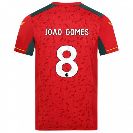 Kandiny Gyermek João Gomes #8 Piros Idegenbeli Jersey 2023/24 Mez Póló Ing