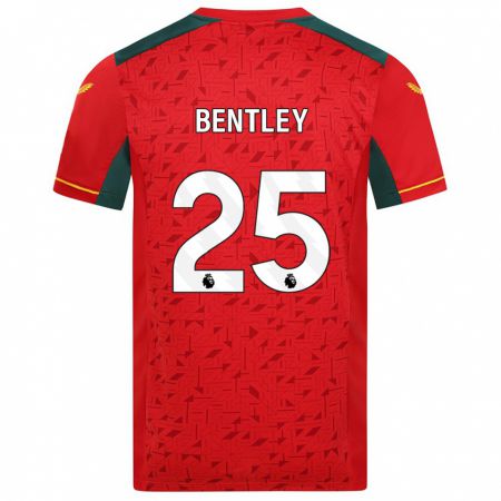 Kandiny Gyermek Daniel Bentley #25 Piros Idegenbeli Jersey 2023/24 Mez Póló Ing