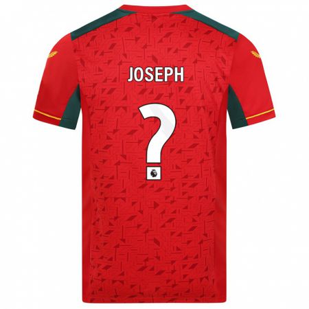 Kandiny Gyermek Joseph Joseph #0 Piros Idegenbeli Jersey 2023/24 Mez Póló Ing