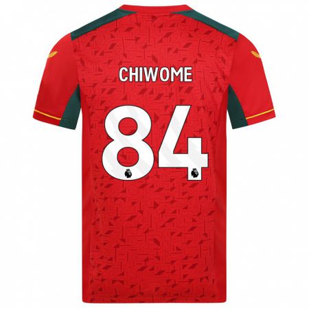 Kandiny Gyermek Leon Chiwome #84 Piros Idegenbeli Jersey 2023/24 Mez Póló Ing