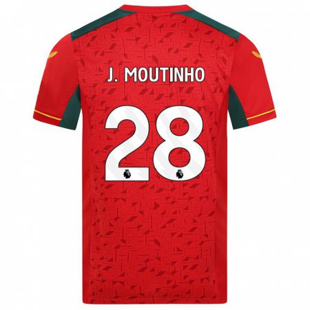 Kandiny Gyermek Joao Moutinho #28 Piros Idegenbeli Jersey 2023/24 Mez Póló Ing