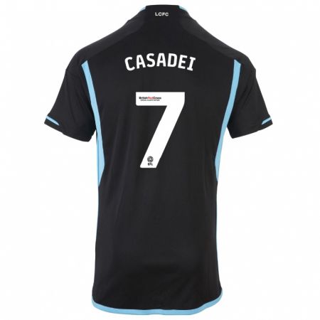 Kandiny Gyermek Cesare Casadei #7 Fekete Idegenbeli Jersey 2023/24 Mez Póló Ing