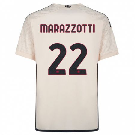 Kandiny Gyermek Fabrizio Marazzotti #22 Piszkosfehér Idegenbeli Jersey 2023/24 Mez Póló Ing