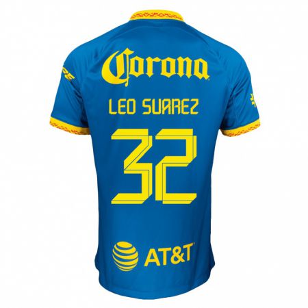 Kandiny Gyermek Leo Suárez #32 Kék Idegenbeli Jersey 2023/24 Mez Póló Ing