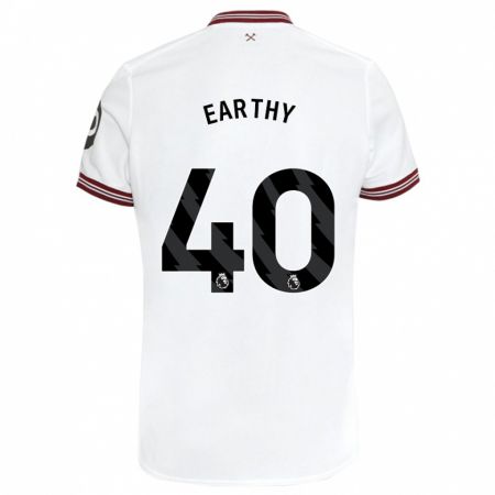 Kandiny Férfi George Earthy #40 Fehér Idegenbeli Jersey 2023/24 Mez Póló Ing
