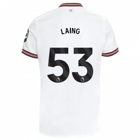 Kandiny Férfi Levi Laing #53 Fehér Idegenbeli Jersey 2023/24 Mez Póló Ing