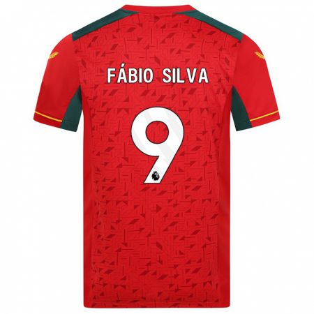 Kandiny Férfi Fábio Silva #9 Piros Idegenbeli Jersey 2023/24 Mez Póló Ing
