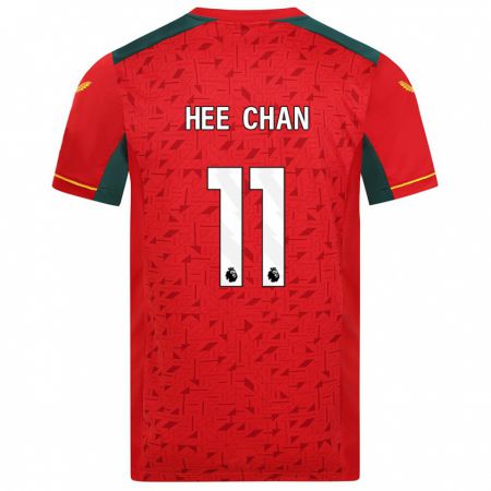 Kandiny Férfi Hee-Chan Hwang #11 Piros Idegenbeli Jersey 2023/24 Mez Póló Ing