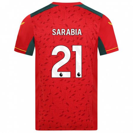 Kandiny Férfi Pablo Sarabia #21 Piros Idegenbeli Jersey 2023/24 Mez Póló Ing