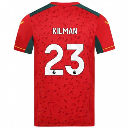 Kandiny Férfi Max Kilman #23 Piros Idegenbeli Jersey 2023/24 Mez Póló Ing