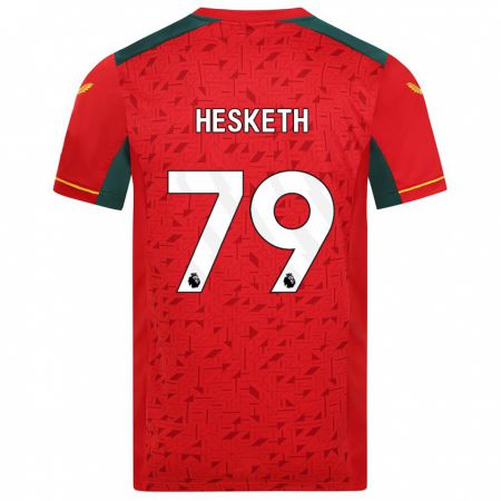 Kandiny Férfi Owen Hesketh #79 Piros Idegenbeli Jersey 2023/24 Mez Póló Ing