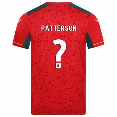 Kandiny Férfi Lennon Patterson #0 Piros Idegenbeli Jersey 2023/24 Mez Póló Ing