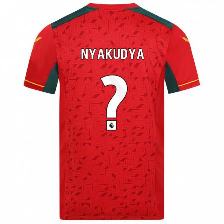 Kandiny Férfi Joshua Nyakudya #0 Piros Idegenbeli Jersey 2023/24 Mez Póló Ing