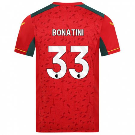 Kandiny Férfi Leo Bonatini #33 Piros Idegenbeli Jersey 2023/24 Mez Póló Ing