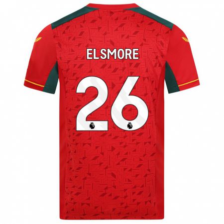 Kandiny Férfi Ria Elsmore #26 Piros Idegenbeli Jersey 2023/24 Mez Póló Ing