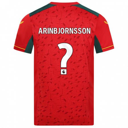 Kandiny Férfi Palmi Arinbjornsson #0 Piros Idegenbeli Jersey 2023/24 Mez Póló Ing