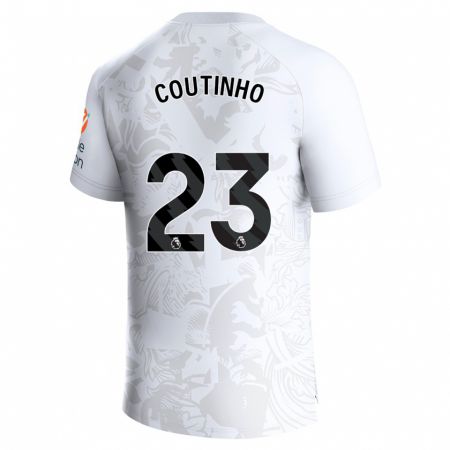 Kandiny Férfi Philippe Coutinho #23 Fehér Idegenbeli Jersey 2023/24 Mez Póló Ing
