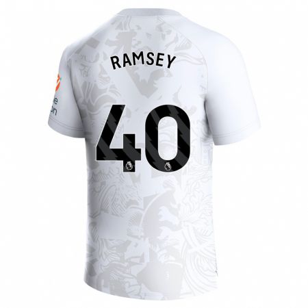 Kandiny Férfi Aaron Ramsey #40 Fehér Idegenbeli Jersey 2023/24 Mez Póló Ing