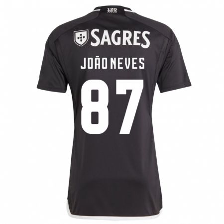 Kandiny Férfi João Neves #87 Fekete Idegenbeli Jersey 2023/24 Mez Póló Ing