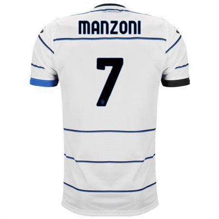 Kandiny Férfi Alberto Manzoni #7 Fehér Idegenbeli Jersey 2023/24 Mez Póló Ing