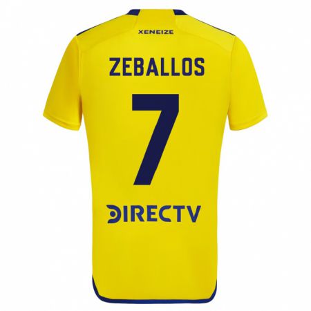 Kandiny Férfi Exequiel Zeballos #7 Sárga Idegenbeli Jersey 2023/24 Mez Póló Ing