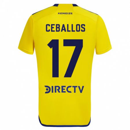 Kandiny Férfi Julián Ceballos #17 Sárga Idegenbeli Jersey 2023/24 Mez Póló Ing