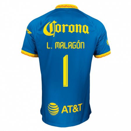 Kandiny Férfi Luis Malagón #1 Kék Idegenbeli Jersey 2023/24 Mez Póló Ing