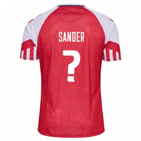 Kandiny Gyermek Dán Theo Sander #0 Piros Hazai Jersey 24-26 Mez Póló Ing
