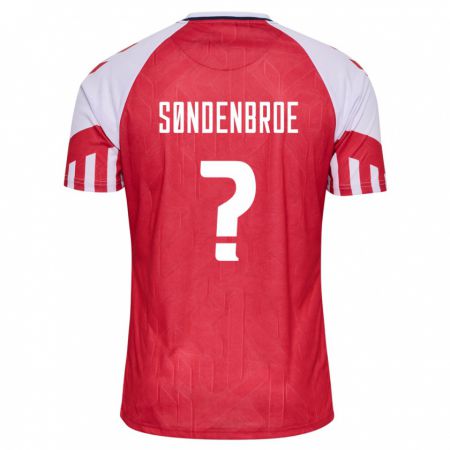 Kandiny Gyermek Dán Andreas Søndenbroe #0 Piros Hazai Jersey 24-26 Mez Póló Ing