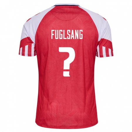 Kandiny Gyermek Dán Adam Fuglsang #0 Piros Hazai Jersey 24-26 Mez Póló Ing