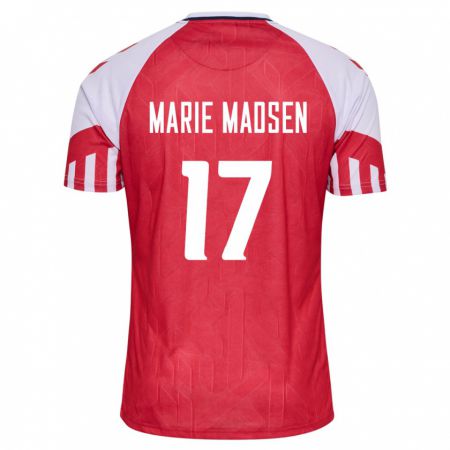 Kandiny Gyermek Dán Rikke Marie Madsen #17 Piros Hazai Jersey 24-26 Mez Póló Ing