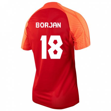 Kandiny Gyermek Kanadai Milan Borjan #18 Narancs Hazai Jersey 24-26 Mez Póló Ing