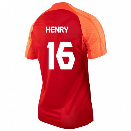 Kandiny Gyermek Kanadai Maël Henry #16 Narancs Hazai Jersey 24-26 Mez Póló Ing