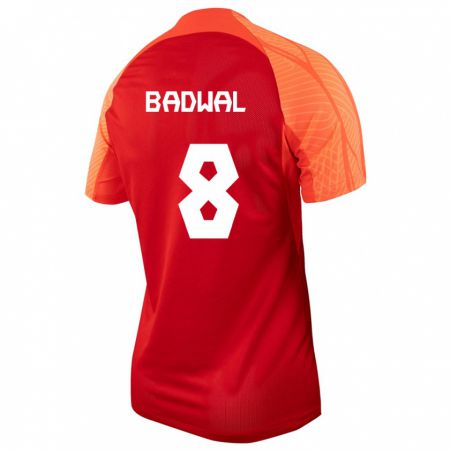Kandiny Gyermek Kanadai Jeevan Badwal #8 Narancs Hazai Jersey 24-26 Mez Póló Ing