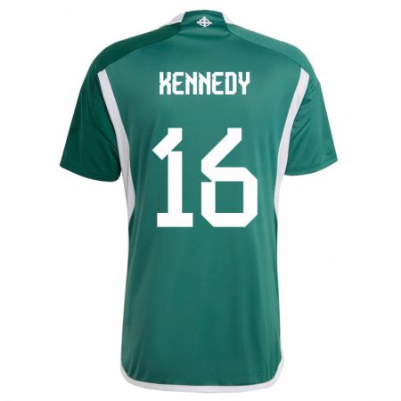 Kandiny Gyermek Észak-Írország Matty Kennedy #16 Zöld Hazai Jersey 24-26 Mez Póló Ing