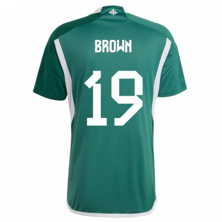 Kandiny Gyermek Észak-Írország Sean Brown #19 Zöld Hazai Jersey 24-26 Mez Póló Ing