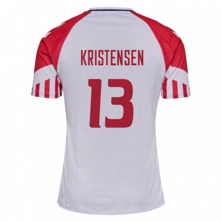 Kandiny Gyermek Dán Rasmus Kristensen #13 Fehér Idegenbeli Jersey 24-26 Mez Póló Ing