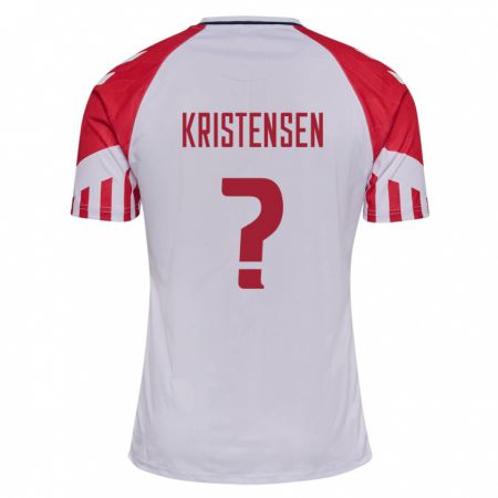 Kandiny Gyermek Dán Mikkel Kristensen #0 Fehér Idegenbeli Jersey 24-26 Mez Póló Ing