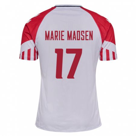 Kandiny Gyermek Dán Rikke Marie Madsen #17 Fehér Idegenbeli Jersey 24-26 Mez Póló Ing