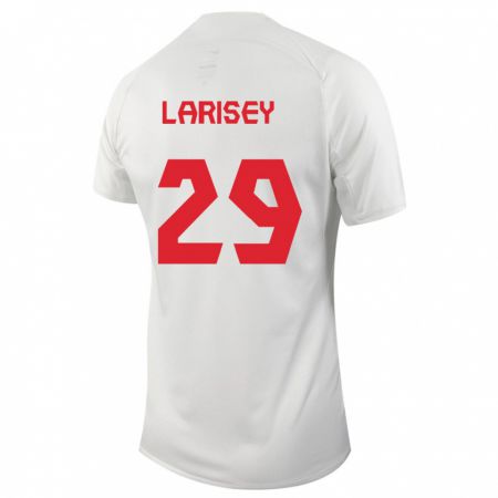 Kandiny Gyermek Kanadai Clarissa Larisey #29 Fehér Idegenbeli Jersey 24-26 Mez Póló Ing