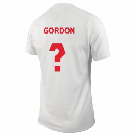 Kandiny Gyermek Kanadai Joshua Gordon #0 Fehér Idegenbeli Jersey 24-26 Mez Póló Ing