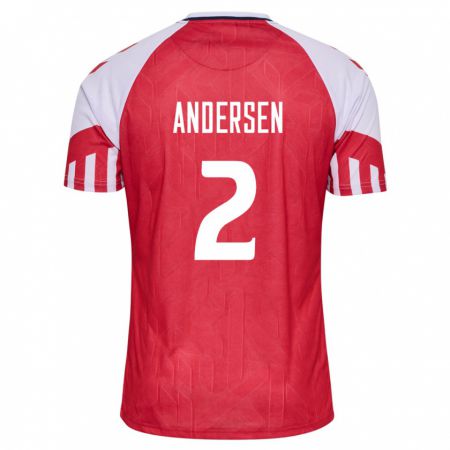 Kandiny Férfi Dán Joachim Andersen #2 Piros Hazai Jersey 24-26 Mez Póló Ing