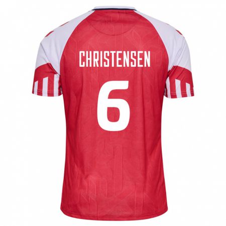 Kandiny Férfi Dán Andreas Christensen #6 Piros Hazai Jersey 24-26 Mez Póló Ing