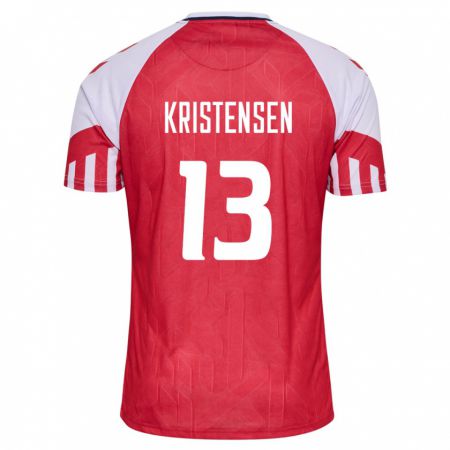 Kandiny Férfi Dán Rasmus Kristensen #13 Piros Hazai Jersey 24-26 Mez Póló Ing