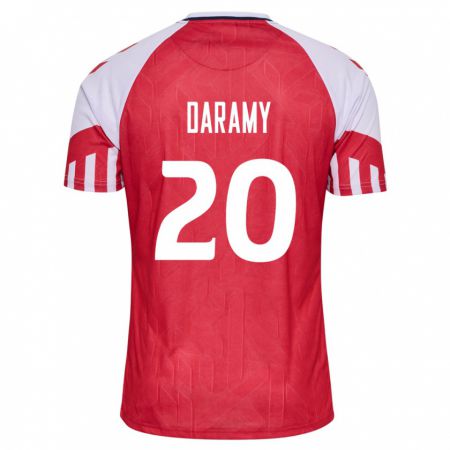 Kandiny Férfi Dán Mohamed Daramy #20 Piros Hazai Jersey 24-26 Mez Póló Ing