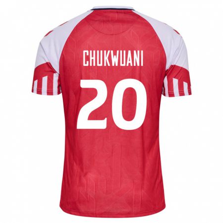 Kandiny Férfi Dán Tochi Chukwuani #20 Piros Hazai Jersey 24-26 Mez Póló Ing
