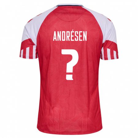 Kandiny Férfi Dán Aske Andrésen #0 Piros Hazai Jersey 24-26 Mez Póló Ing