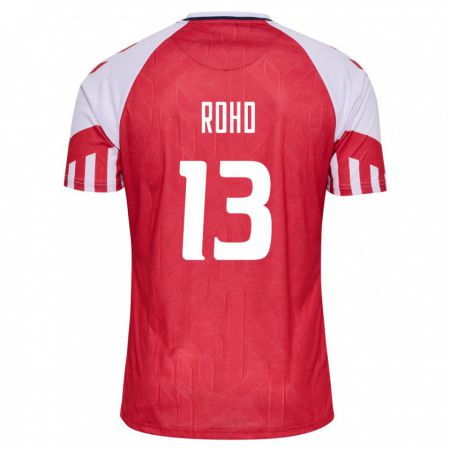 Kandiny Férfi Dán Emil Rohd #13 Piros Hazai Jersey 24-26 Mez Póló Ing
