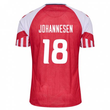 Kandiny Férfi Dán Sofus Johannesen #18 Piros Hazai Jersey 24-26 Mez Póló Ing