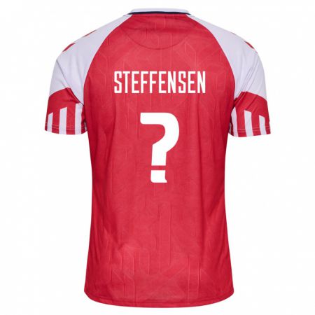 Kandiny Férfi Dán Mark Steffensen #0 Piros Hazai Jersey 24-26 Mez Póló Ing